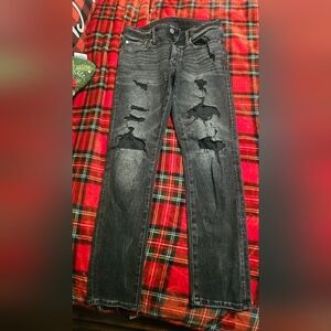 American Eagle Ameriflex 360 Distressed Black Jeans 31x30